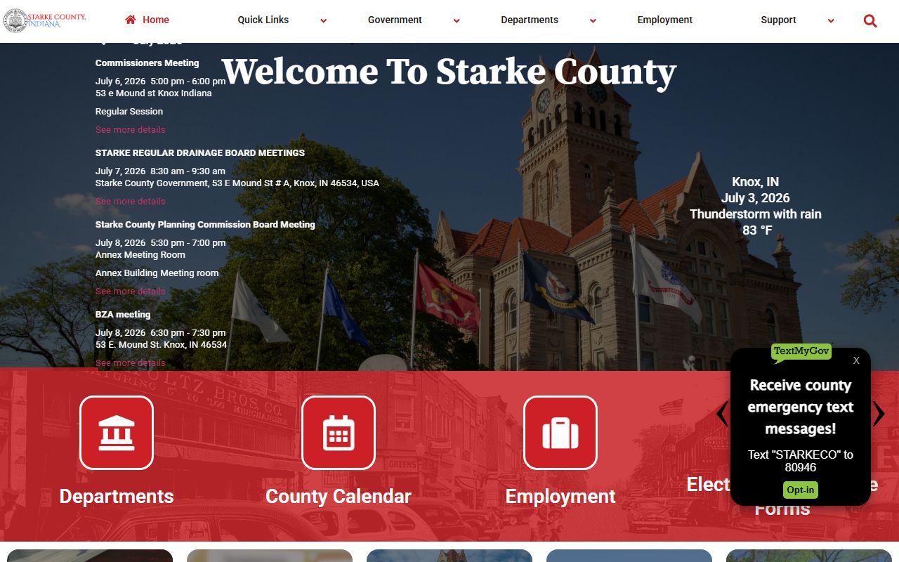 Starke County court records official county homepage