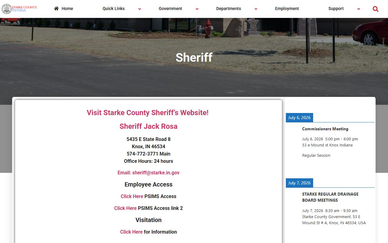 Starke County arrest records sheriff page