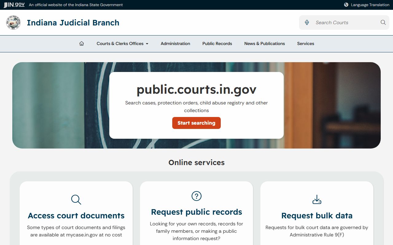 Starke County court records Indiana public records gateway