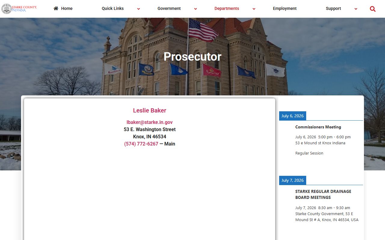 Starke County criminal court records prosecutor page