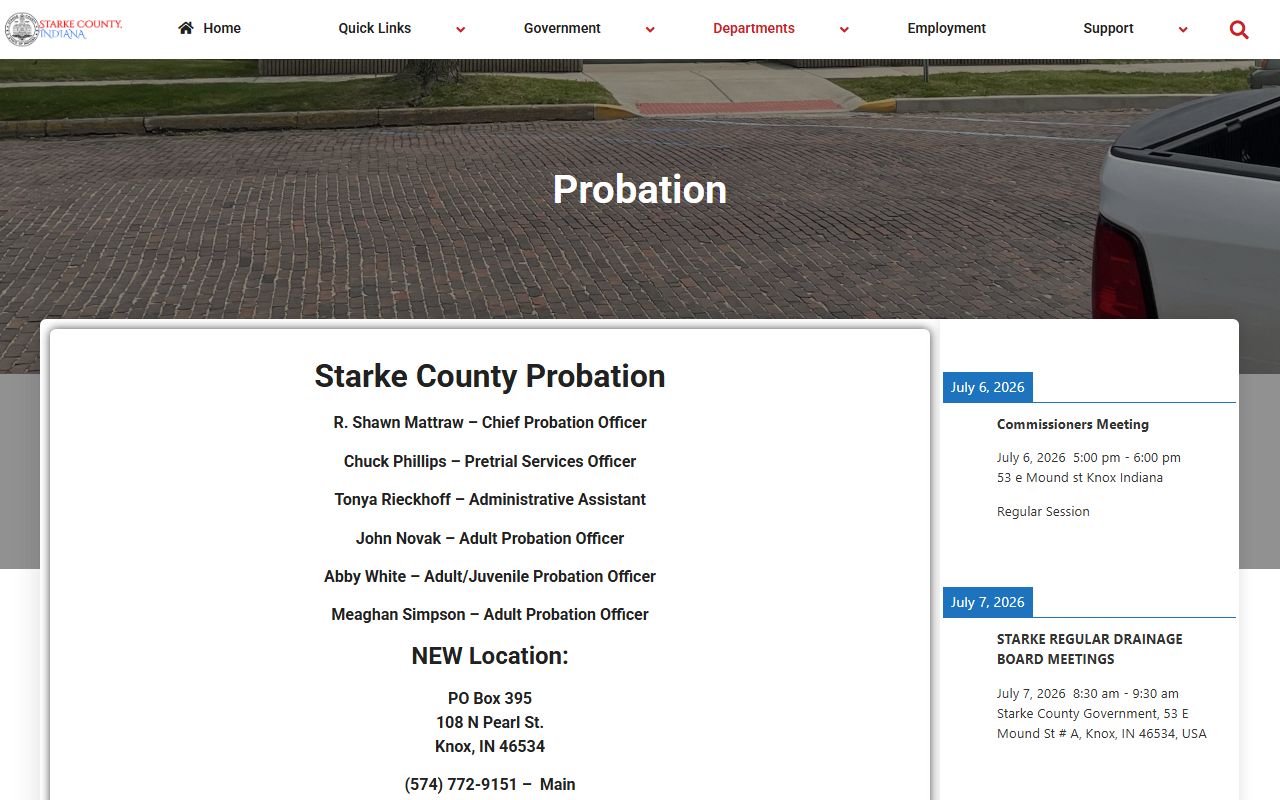 Starke County criminal court records probation page